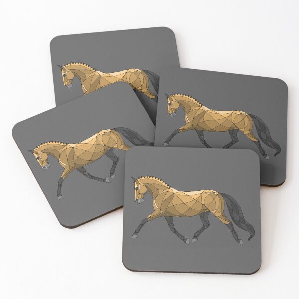 Item preview, Abstract Trotting Buckskin Dressage Horse designed and sold by DappledMoon.