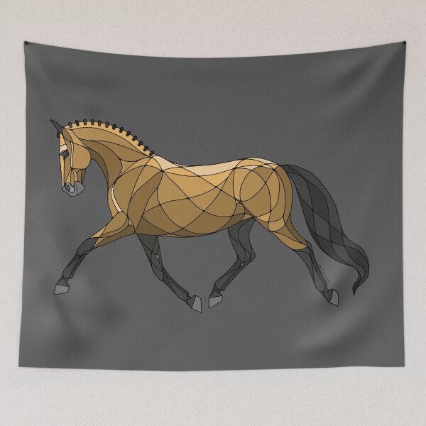 Item preview, Abstract Trotting Buckskin Dressage Horse designed and sold by DappledMoon.