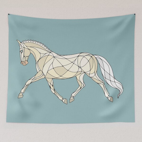 Item preview, Abstract Trotting Cremello Dressage Horse designed and sold by DappledMoon.
