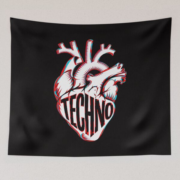 Item preview, "Techno Heart – Bold & Chaotic DJ Aesthetic" designed and sold by paulo silveira.