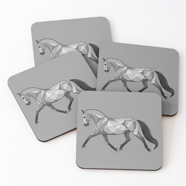 Item preview, Abstract Trotting Dressage Horse in Gray designed and sold by DappledMoon.