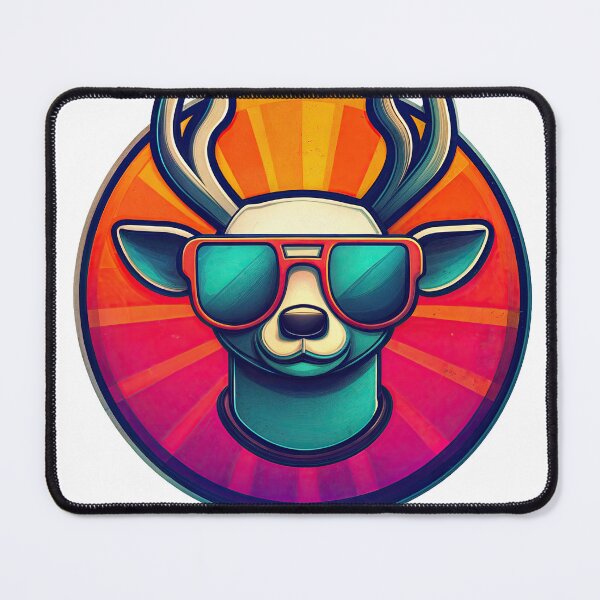 Item preview, Cool Retro Deer with Sunglasses – Vibrant Sunset Aesthetic designed and sold by ForeverPrintsOK.