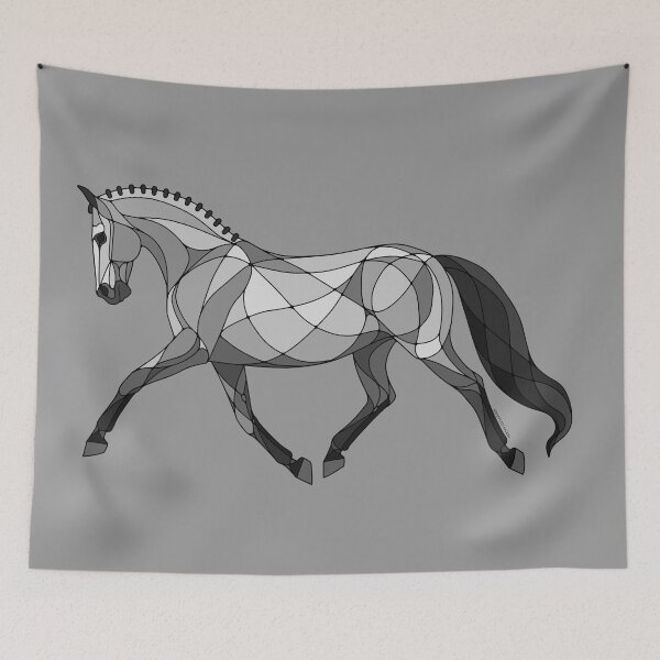 Item preview, Abstract Trotting Dressage Horse in Gray designed and sold by DappledMoon.
