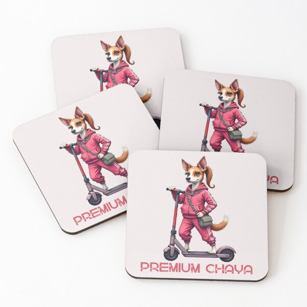 Item preview, Premium Chaya Talahundin: funny dog design with e-scooter Talahina designed and sold by RetroTraveller.