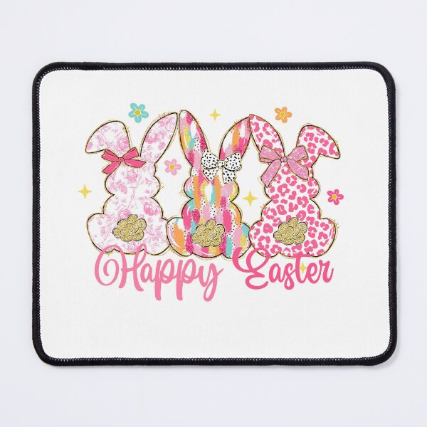 Item preview, Colorful Easter Bunny Trio with Happy Easter Text Gifts designed and sold by Maniutek.
