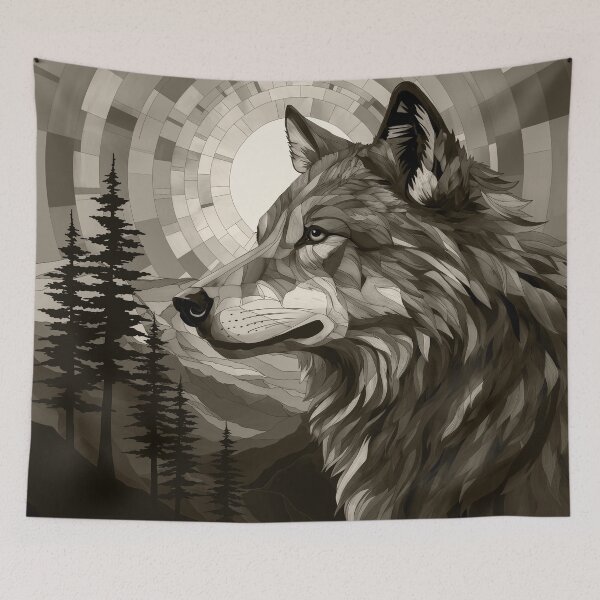 Item preview, Grey Wolf in Moonlight designed and sold by DappledMoon.