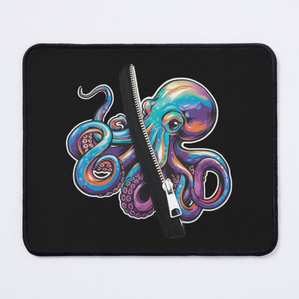 Item preview, a colorful Octopus peeking out from behind a zipper designed and sold by 123ks.