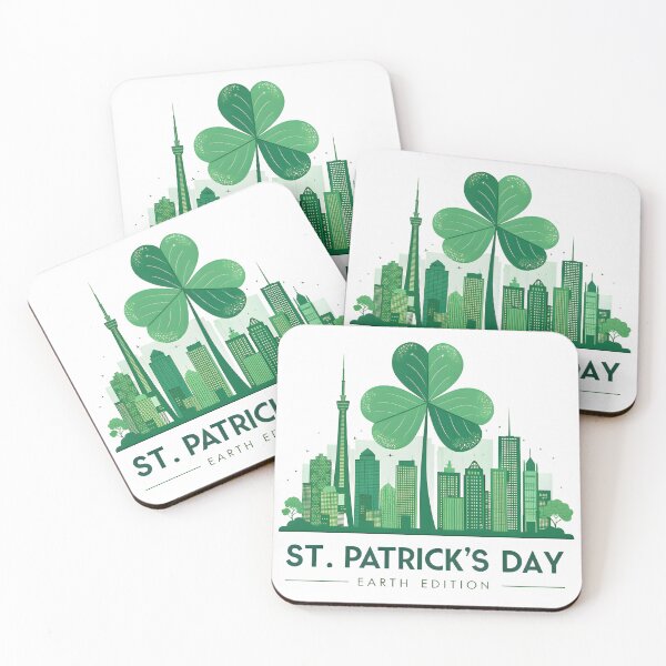 Item preview, Eco-Friendly St. Patrick's Day Urban Skyline T-Shirt - Green City Earth Edition designed and sold by AnnDesignStudio.