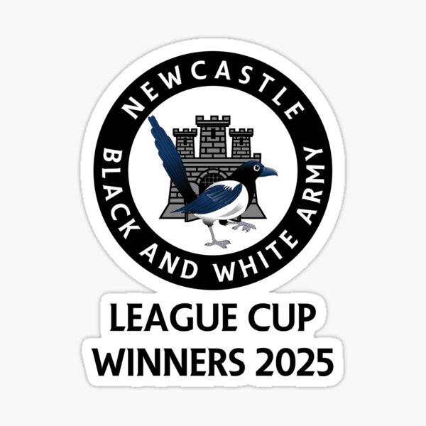 Artikel-Vorschau von Newcastle League Cup-Sieger 2025, großes Wappen, von Fans hergestelltes Merchandise, designt und verkauft von MDEO.