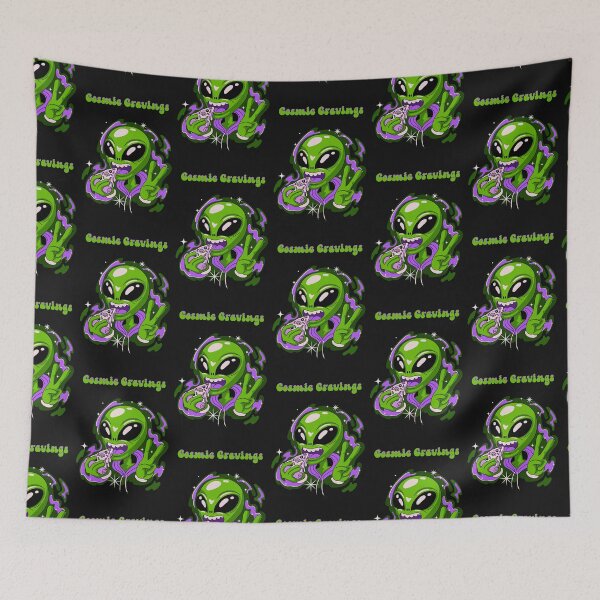 Item preview, Alien eating pizza, cosmic cravings designed and sold by SimoesArtistry.