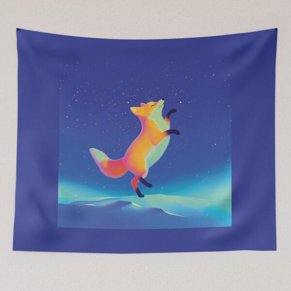 Item preview, Neon Cosmic Fox – Fantasy Animal Art designed and sold by livein105.