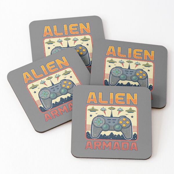 Item preview, Alien Armada - Retro Video Game designed and sold by Lucky Dog Merch.