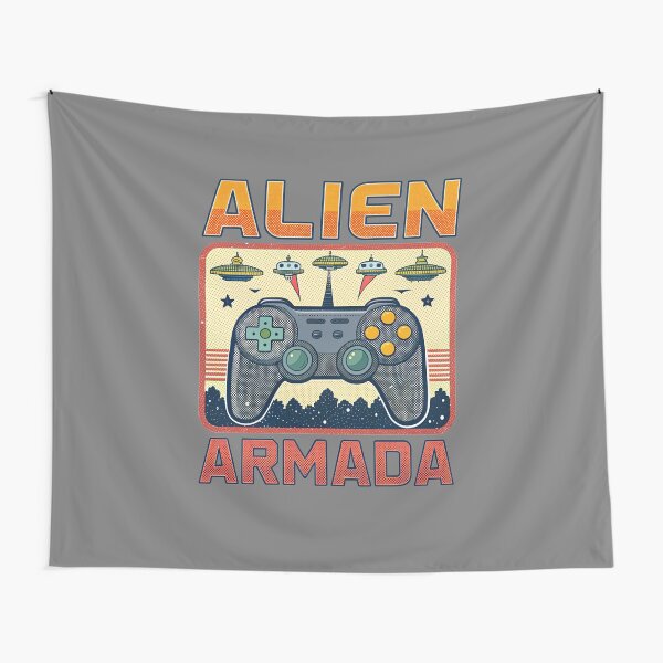 Item preview, Alien Armada - Retro Video Game designed and sold by Lucky Dog Merch.