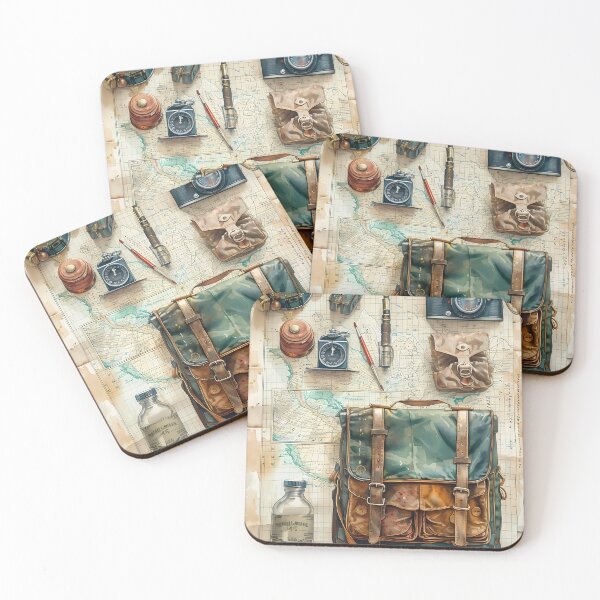 Item preview, Vintage Travel Essentials, Junk Journal, Traveler's Equipment , Scrapbook, Vintage Ephemera designed and sold by ExploreElegance.