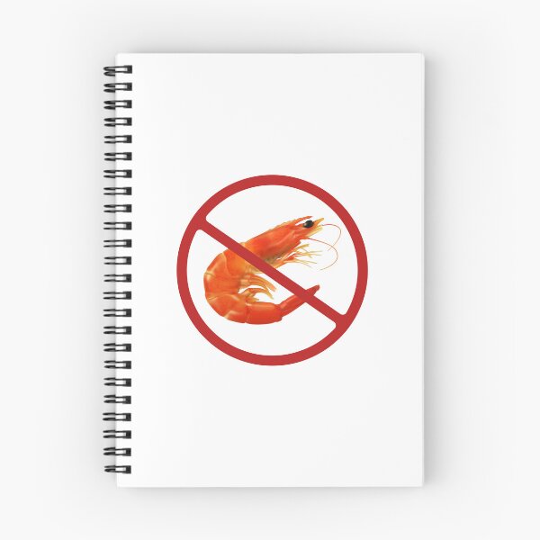 Item preview, Prohibited Prawn, Shrimp Sign, Black, Red, White Signage designed and sold by AASparksDesigns.