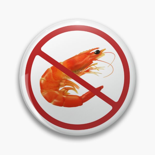Item preview, Prohibited Prawn, Shrimp Sign, Black, Red, White Signage designed and sold by AASparksDesigns.