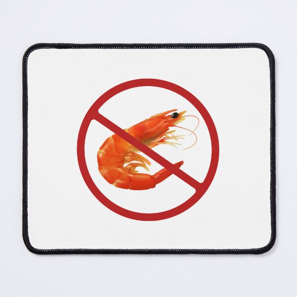 Item preview, Prohibited Prawn, Shrimp Sign, Black, Red, White Signage designed and sold by AASparksDesigns.