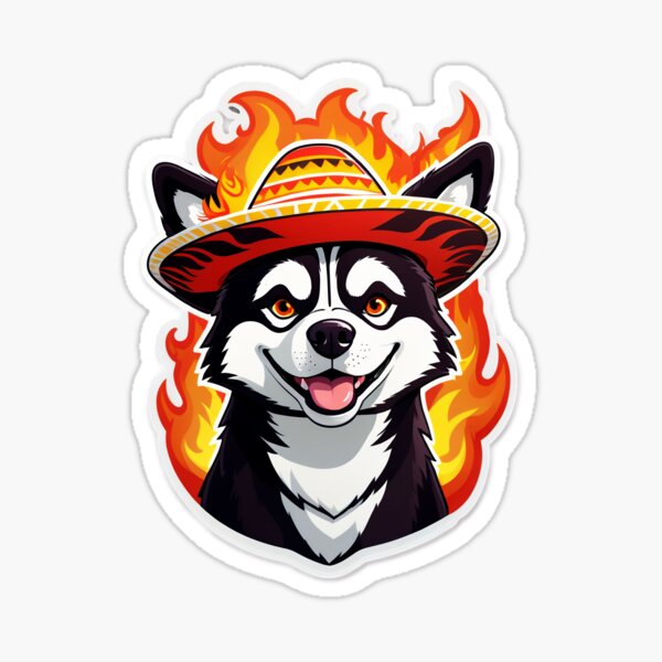 Item preview, Husky sombrero sticker designed and sold by MaziLOCO.