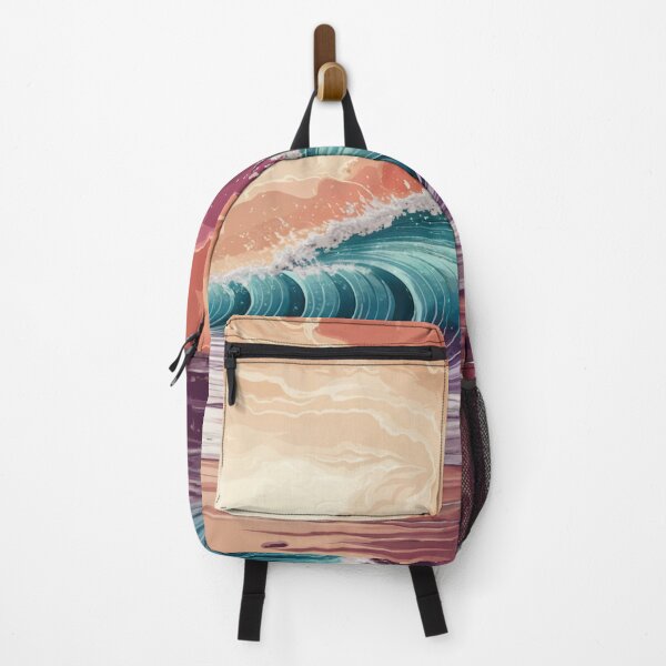 Item preview, Fractal Sunset: Reflective Sandy Beach and Turquoise Gem Waves – Ethereal and Serene Illustration designed and sold by EternoVibe.