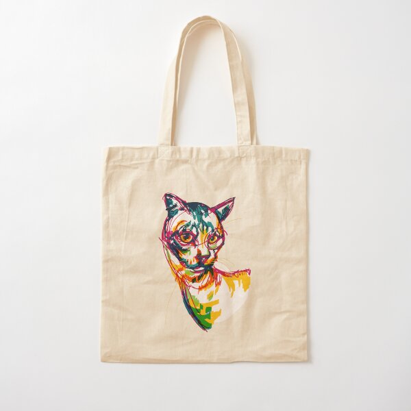 Vista previa del artículo con la obra «Gato inteligente dibujado a mano artísticamente», diseñado y vendido por SnoeMerch.