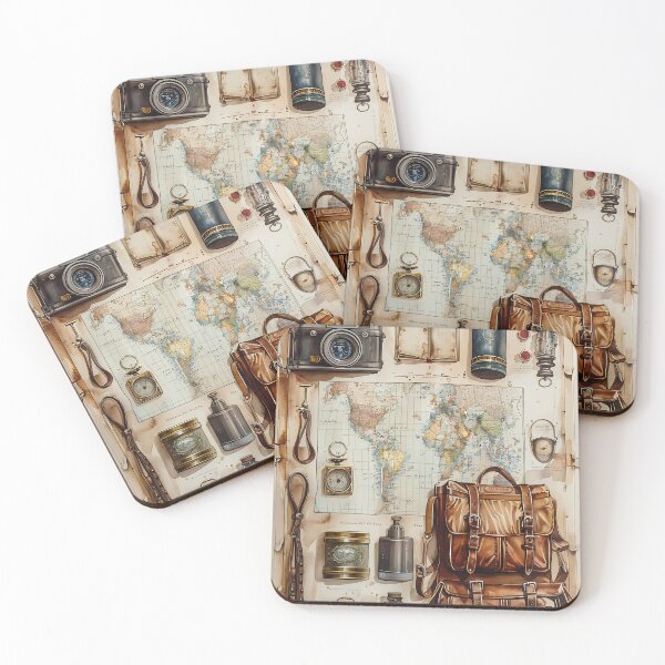 Item preview, Vintage Travel Essentials, Junk Journal, Traveler's Equipment , Scrapbook, Vintage Ephemera designed and sold by ExploreElegance.