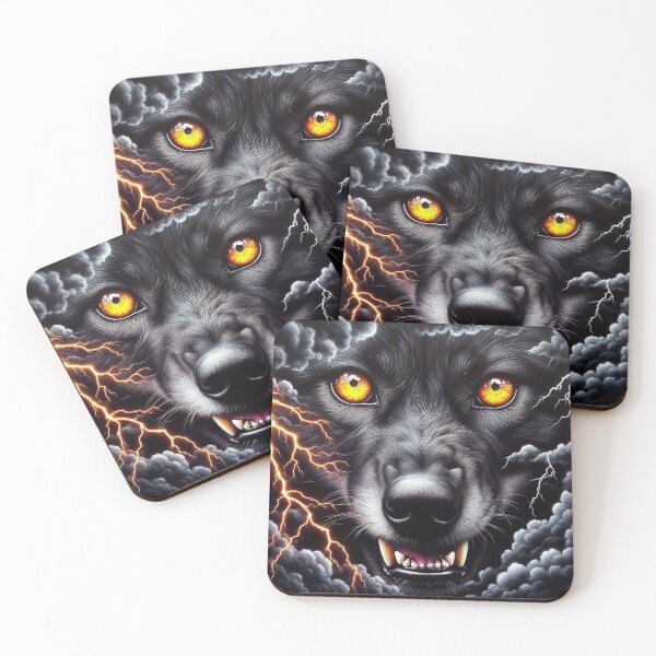 Item preview, Fierce Black Wolf with Intense Stare  designed and sold by paintedmemories.