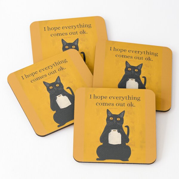 Item preview, Black cat holding toilet paper designed and sold by Sketch-Shack.