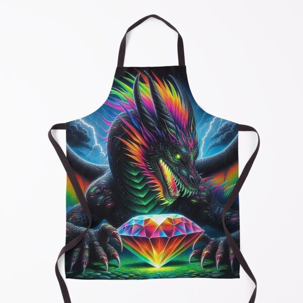 Item preview, Rainbow Dragon Guarding a Gleaming Gemstone designed and sold by paintedmemories.