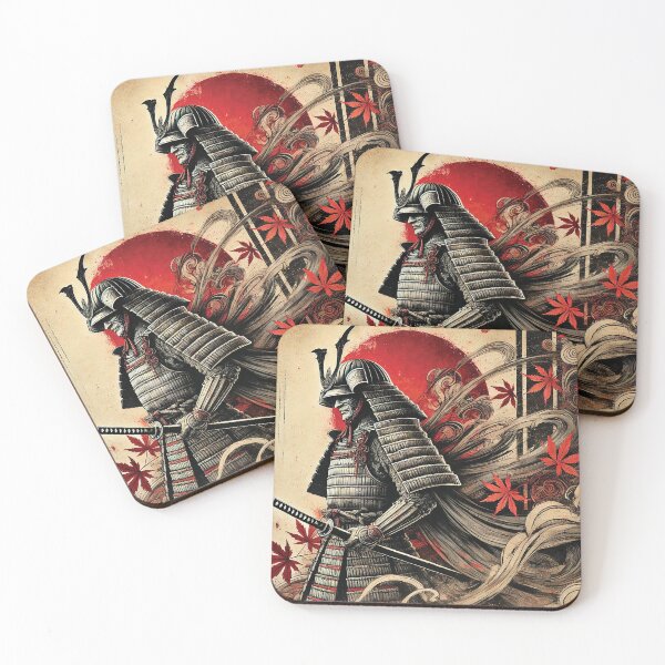 Item preview,  Fearless Samurai Warrior – Traditional Japanese Ink Art designed and sold by Gold Turtle  Lina.