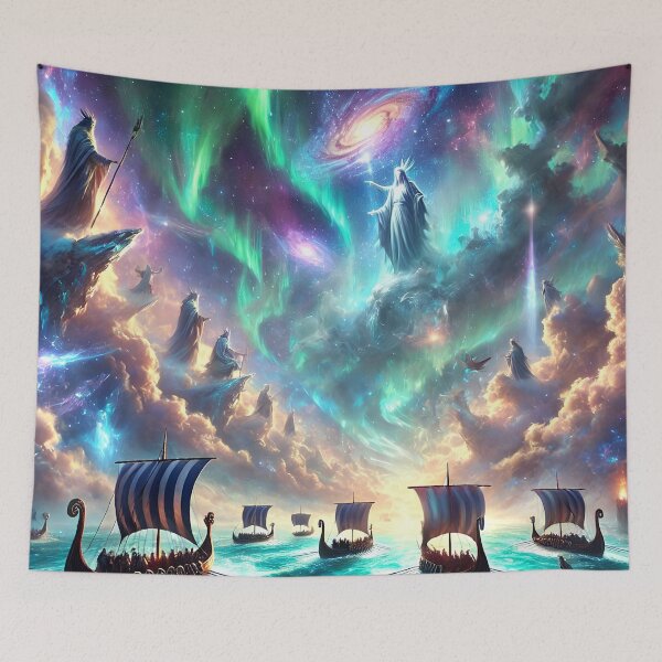 Item preview, Celestial Viking Fleet Under the Aurora designed and sold by Kristvin Gudmundsson.