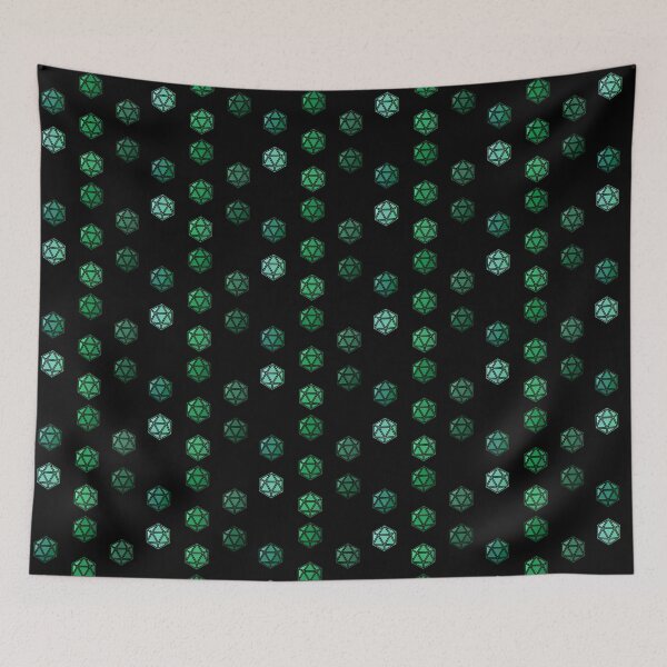 Item preview, Green D20 Dice Set Line Art Hand Drawn designed and sold by TheEclecticKat.