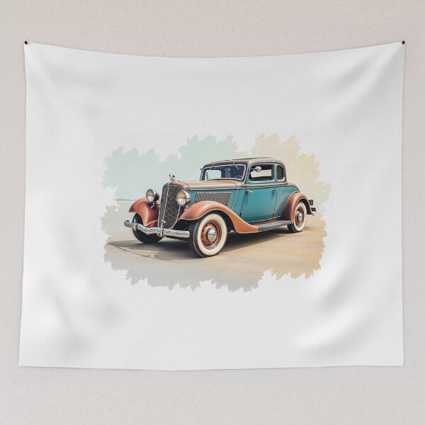 Item preview, Vintage car watercolor designed and sold by CreativeGorillas.