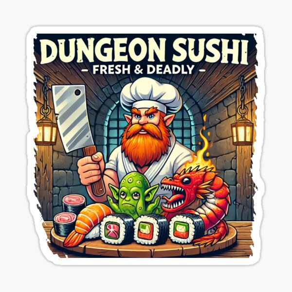 Item preview, Delicious Dungeon Sushi Fresh & Deadly RPG Fantasy Chef Monster Shirt Funny Dungeon Meshi Tee for Board Game Lovers DnD Fans Boardgame Shirt designed and sold by Merchdusa.