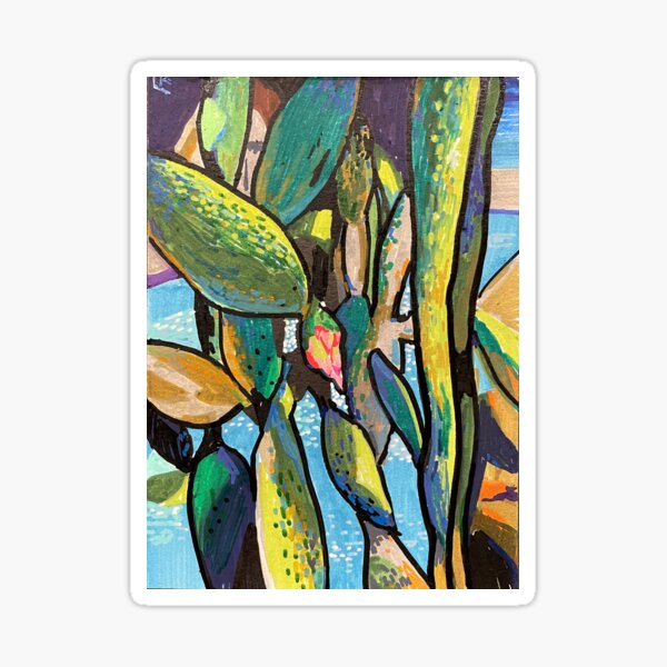 Vista previa del artículo con la obra «Cactus junto a la piscina», diseñado y vendido por LikunW.