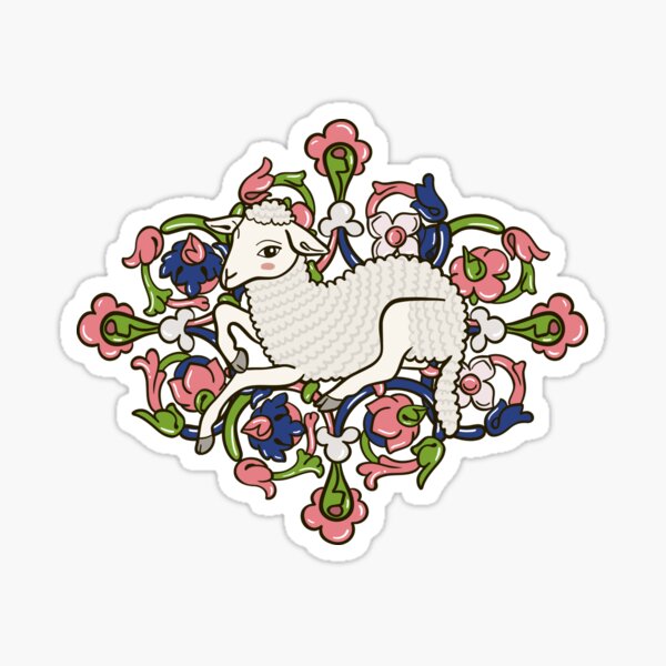 Artikel-Vorschau von Niedliches mittelalterliches Lamm-Illustrationsdesign, designt und verkauft von MariOyama.