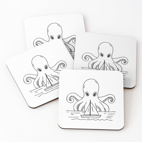 Item preview, A sailing ship in the ocean is attacked by the massive kraken tentacles designed and sold by rasagamastore.