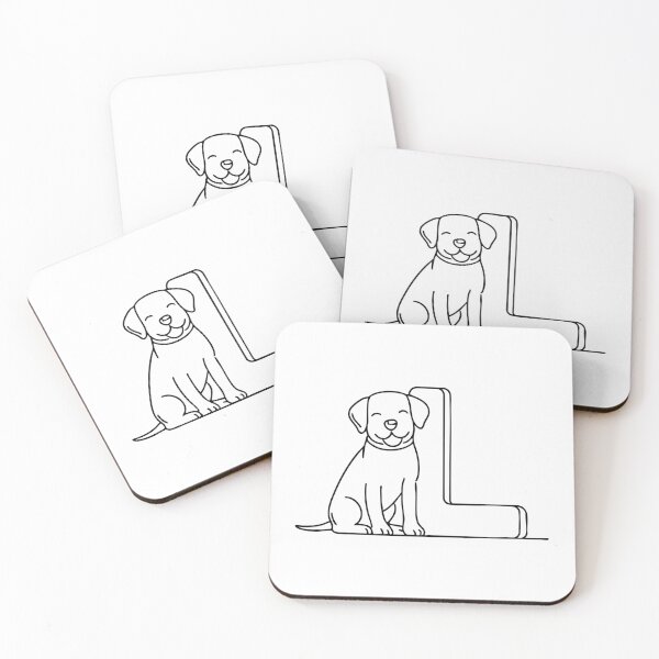 Item preview, An Illustration of a Labrador beside the Letter L designed and sold by rasagamastore.