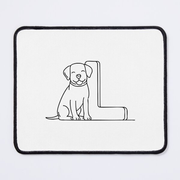 Item preview, An Illustration of a Labrador beside the Letter L designed and sold by rasagamastore.