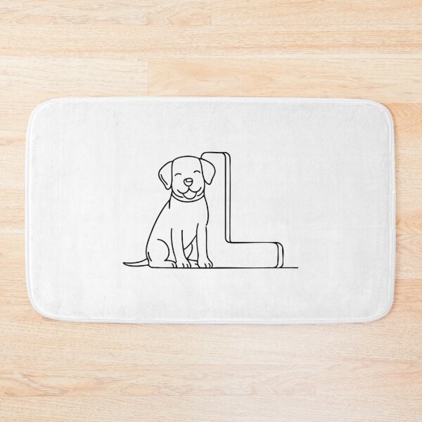 Item preview, An Illustration of a Labrador beside the Letter L designed and sold by rasagamastore.