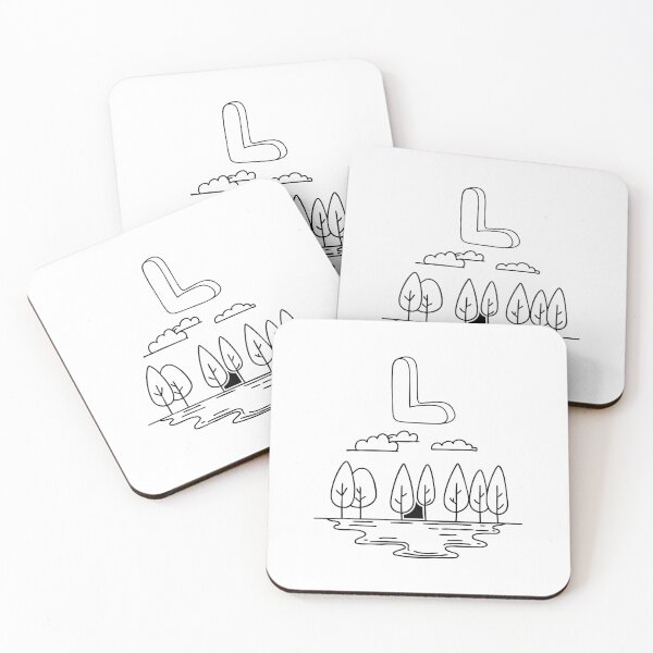 Item preview, An Illustration of a Lake beside the Letter L designed and sold by rasagamastore.