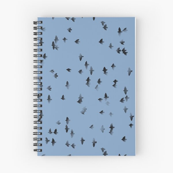 Item preview,  Black flying birds silhouettes on blue background minimalist pattern. Pencil sketch modern japandi  designed and sold by helga-wigandt.
