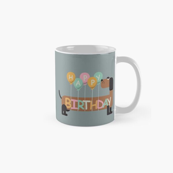 Item preview, Happy Birthday greeting card with Dachshund Dog and Balloons designed and sold by AlginaPugachova.