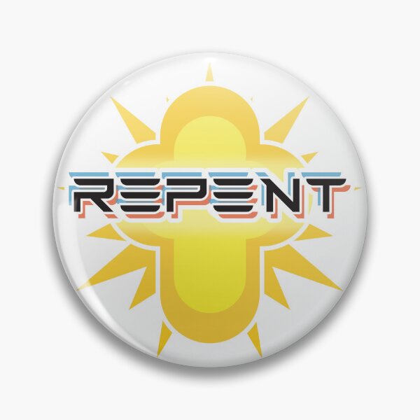 Item preview, REPENT - Tesla Font Sticker | Dystopian Religious Satire | Corporate Cult Parody designed and sold by Bouncing Around Soaps.