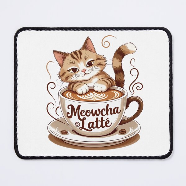 Item preview, Meowcha Latte – Cozy Cat & Coffee Art Design designed and sold by bannzy.