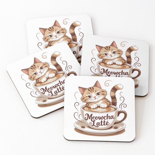 Item preview, Meowcha Latte – Cozy Cat & Coffee Art Design designed and sold by bannzy.