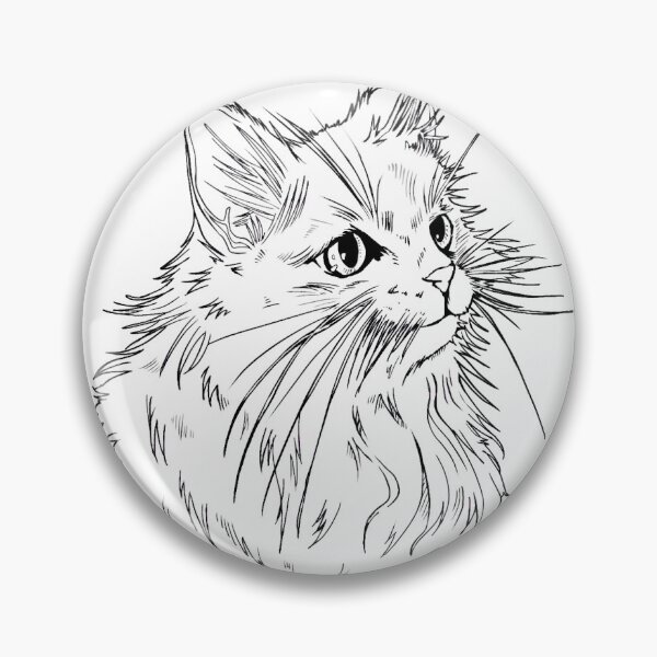 Item preview, Graceful Long-Haired Cat Outline Drawing designed and sold by QueenMist98.