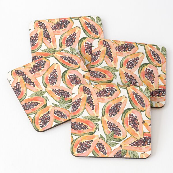 Item preview, Papayas Colorful Watercolor Print designed and sold by Magnolia Valley Art.