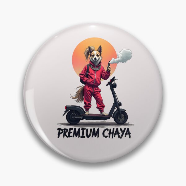 Item preview, Premium Chaya Talahündin: funny dog design with e-scooter Talahina and vape designed and sold by RetroTraveller.