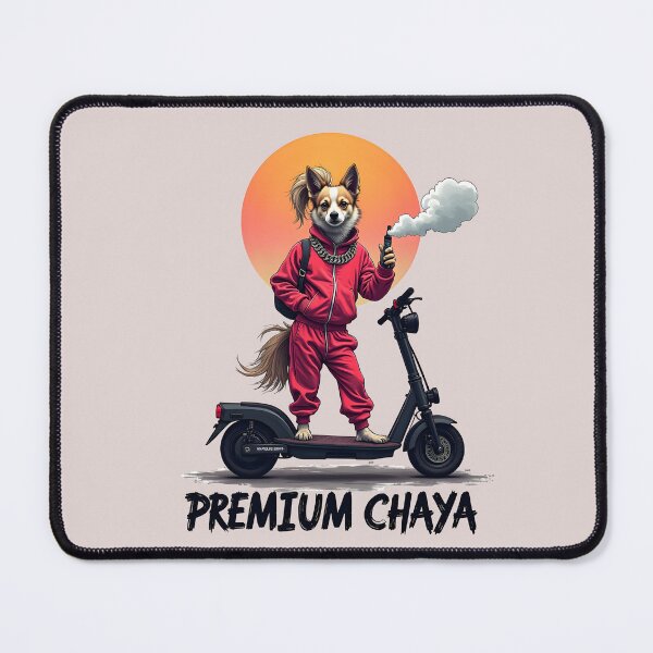 Item preview, Premium Chaya Talahündin: funny dog design with e-scooter Talahina and vape designed and sold by RetroTraveller.