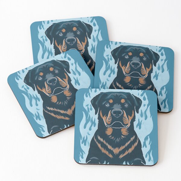 Item preview, Rottie in cool flame designed and sold by MountAshDesigns.